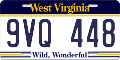 WV license plate 9VQ448