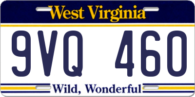 WV license plate 9VQ460