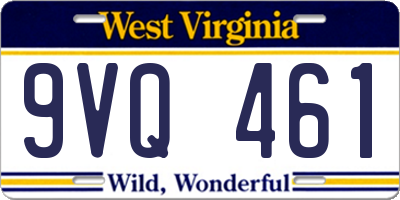 WV license plate 9VQ461