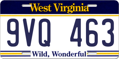 WV license plate 9VQ463