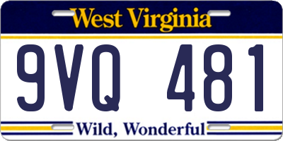 WV license plate 9VQ481