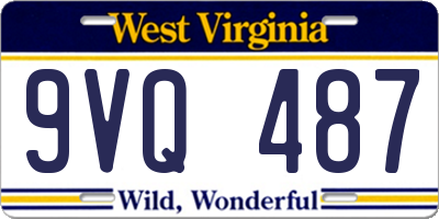 WV license plate 9VQ487