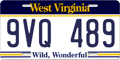 WV license plate 9VQ489