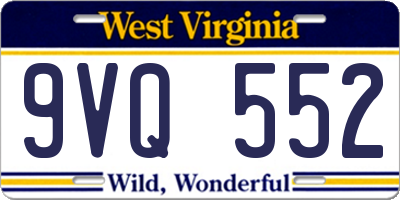 WV license plate 9VQ552