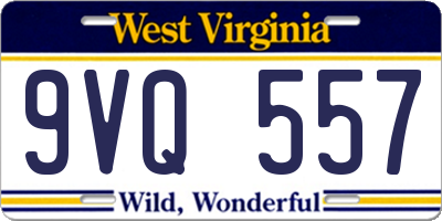 WV license plate 9VQ557