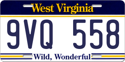 WV license plate 9VQ558
