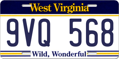 WV license plate 9VQ568