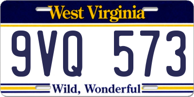 WV license plate 9VQ573