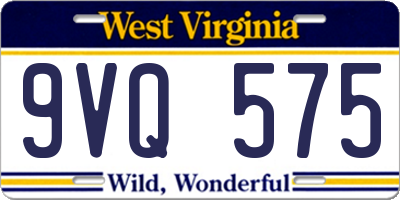 WV license plate 9VQ575