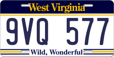 WV license plate 9VQ577