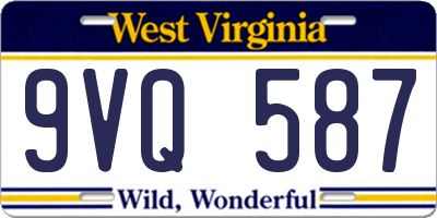 WV license plate 9VQ587