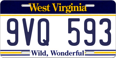WV license plate 9VQ593