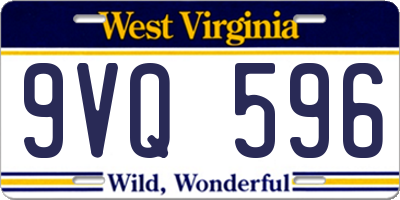 WV license plate 9VQ596