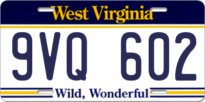 WV license plate 9VQ602