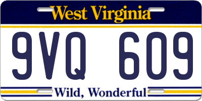 WV license plate 9VQ609