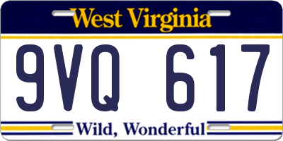 WV license plate 9VQ617