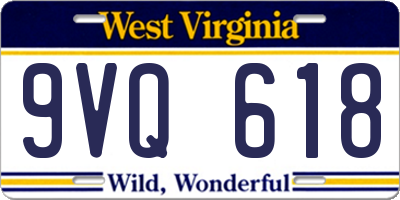 WV license plate 9VQ618