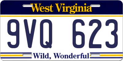 WV license plate 9VQ623