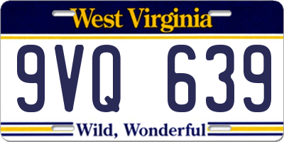 WV license plate 9VQ639