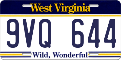 WV license plate 9VQ644