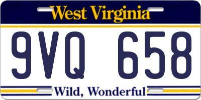 WV license plate 9VQ658