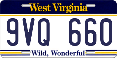 WV license plate 9VQ660