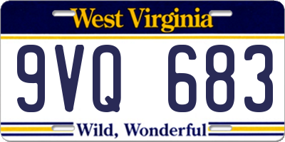 WV license plate 9VQ683