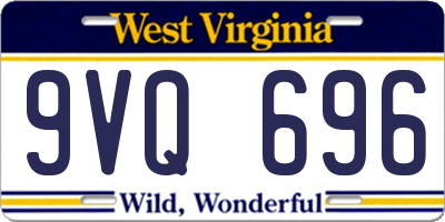 WV license plate 9VQ696