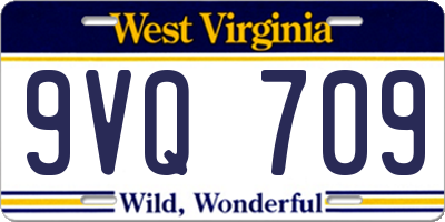 WV license plate 9VQ709