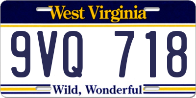 WV license plate 9VQ718