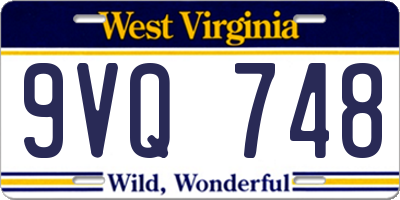 WV license plate 9VQ748