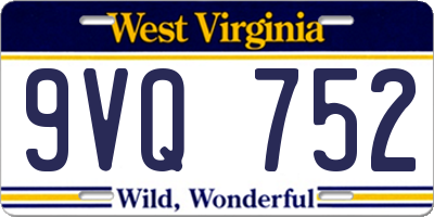 WV license plate 9VQ752