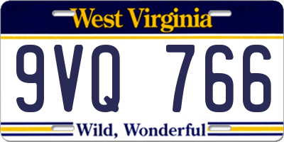 WV license plate 9VQ766