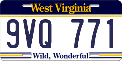 WV license plate 9VQ771