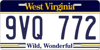 WV license plate 9VQ772