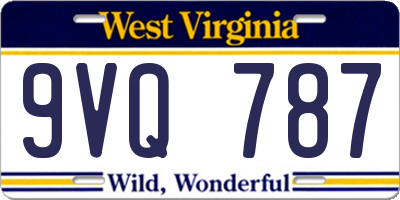 WV license plate 9VQ787