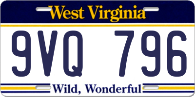 WV license plate 9VQ796