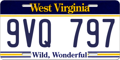 WV license plate 9VQ797