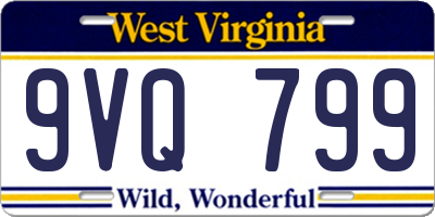 WV license plate 9VQ799
