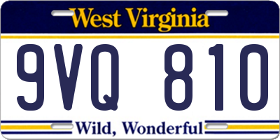 WV license plate 9VQ810