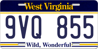 WV license plate 9VQ855