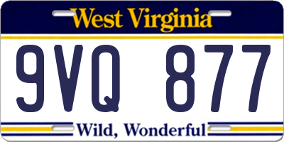 WV license plate 9VQ877