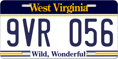 WV license plate 9VR056