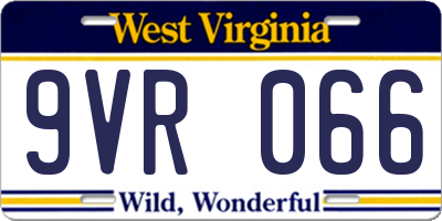 WV license plate 9VR066