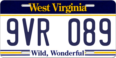 WV license plate 9VR089