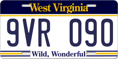 WV license plate 9VR090