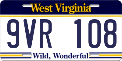 WV license plate 9VR108
