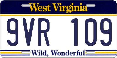 WV license plate 9VR109