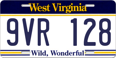 WV license plate 9VR128
