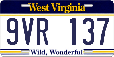 WV license plate 9VR137